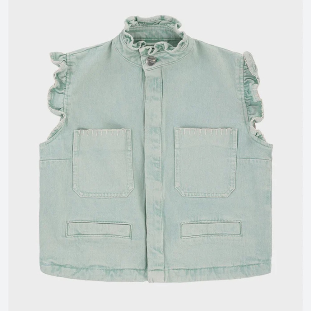 Mint Green Ruffled Women's Vest